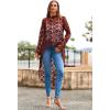 imagePRETTYGARDEN Womens Long Sleeve Round Neck High Low Asymmetrical Irregular Hem Casual Tops Blouse Shirt DressWine Red