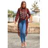 imagePRETTYGARDEN Womens Long Sleeve Round Neck High Low Asymmetrical Irregular Hem Casual Tops Blouse Shirt DressWine Red