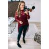 imagePRETTYGARDEN Womens Long Sleeve Round Neck High Low Asymmetrical Irregular Hem Casual Tops Blouse Shirt DressWine Red