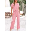 imagePRETTYGARDEN Womens Summer 2 Piece Knit Loungewear Short Sleeve T Shirts Wide Leg Pants Tracksuit Casual OutfitsDusty Pink
