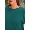 imagePRETTYGARDEN Womens Summer 2 Piece Knit Loungewear Short Sleeve T Shirts Wide Leg Pants Tracksuit Casual OutfitsGreen