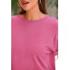 imagePRETTYGARDEN Womens Summer 2 Piece Knit Loungewear Short Sleeve T Shirts Wide Leg Pants Tracksuit Casual OutfitsPink