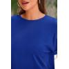 imagePRETTYGARDEN Womens Summer 2 Piece Knit Loungewear Short Sleeve T Shirts Wide Leg Pants Tracksuit Casual OutfitsRoyal Blue
