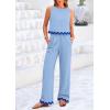 imagePRETTYGARDEN Womens Summer Casual 2 Piece Outfits Sleeveless Tank Crop Top Wide Leg Pants Sets TracksuitSky Blue