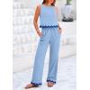 imagePRETTYGARDEN Womens Summer Casual 2 Piece Outfits Sleeveless Tank Crop Top Wide Leg Pants Sets TracksuitSky Blue