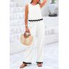 imagePRETTYGARDEN Womens Summer Casual 2 Piece Outfits Sleeveless Tank Crop Top Wide Leg Pants Sets TracksuitWhite