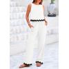 imagePRETTYGARDEN Womens Summer Casual 2 Piece Outfits Sleeveless Tank Crop Top Wide Leg Pants Sets TracksuitWhite