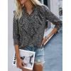 imagePRETTYGARDEN Womens Summer Loose Chiffon Blouse Mesh Long Sleeve Casual Round Neck Peplum TopsBlack Apricot