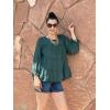 imagePRETTYGARDEN Womens Summer Loose Chiffon Blouse Mesh Long Sleeve Casual Round Neck Peplum TopsGreen
