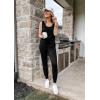 imagePRETTYGARDEN Womens Two Piece Outfit Sleeveless Crewneck Tops with Sweatpants Active Tracksuit Lounge WearBlack