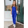 imagePRETTYGARDEN Womens Two Piece Outfit Sleeveless Crewneck Tops with Sweatpants Active Tracksuit Lounge WearBlue