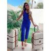imagePRETTYGARDEN Womens Two Piece Outfit Sleeveless Crewneck Tops with Sweatpants Active Tracksuit Lounge WearBlue