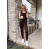 imagePRETTYGARDEN Womens Two Piece Outfit Sleeveless Crewneck Tops with Sweatpants Active Tracksuit Lounge WearBrown