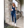 imagePRETTYGARDEN Womens Two Piece Outfit Sleeveless Crewneck Tops with Sweatpants Active Tracksuit Lounge WearDark Blue