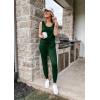imagePRETTYGARDEN Womens Two Piece Outfit Sleeveless Crewneck Tops with Sweatpants Active Tracksuit Lounge WearDark Green