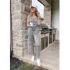 imagePRETTYGARDEN Womens Two Piece Outfit Sleeveless Crewneck Tops with Sweatpants Active Tracksuit Lounge WearLight Grey
