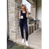 imagePRETTYGARDEN Womens Two Piece Outfit Sleeveless Crewneck Tops with Sweatpants Active Tracksuit Lounge WearNavy