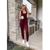 imagePRETTYGARDEN Womens Two Piece Outfit Sleeveless Crewneck Tops with Sweatpants Active Tracksuit Lounge WearWine Red