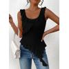 imagePRETTYGARDEN Womens Y2K Going Out Crop Top 2024 Summer Sleeveless Asymmetrical Mesh Tank Top Fitted Party TopsBlack