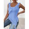 imagePRETTYGARDEN Womens Y2K Going Out Crop Top 2024 Summer Sleeveless Asymmetrical Mesh Tank Top Fitted Party TopsLight Blue