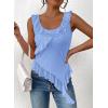 imagePRETTYGARDEN Womens Y2K Going Out Crop Top 2024 Summer Sleeveless Asymmetrical Mesh Tank Top Fitted Party TopsLight Blue