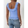 imagePRETTYGARDEN Womens Y2K Going Out Crop Top 2024 Summer Sleeveless Asymmetrical Mesh Tank Top Fitted Party TopsLight Blue