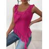 imagePRETTYGARDEN Womens Y2K Going Out Crop Top 2024 Summer Sleeveless Asymmetrical Mesh Tank Top Fitted Party TopsRose Red