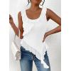 imagePRETTYGARDEN Womens Y2K Going Out Crop Top 2024 Summer Sleeveless Asymmetrical Mesh Tank Top Fitted Party TopsWhite