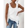 imagePRETTYGARDEN Womens Y2K Going Out Crop Top 2024 Summer Sleeveless Asymmetrical Mesh Tank Top Fitted Party TopsWhite
