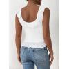 imagePRETTYGARDEN Womens Y2K Going Out Crop Top 2024 Summer Sleeveless Asymmetrical Mesh Tank Top Fitted Party TopsWhite