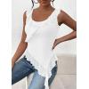 imagePRETTYGARDEN Womens Y2K Going Out Crop Top 2024 Summer Sleeveless Asymmetrical Mesh Tank Top Fitted Party TopsWhite