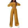 imagePRETTYGARDEN Womens 2024 Fall Track Suits 3 Piece Outfits Matching Sets Ribbed Knit Cardigan Cropped Tank Tops Wide Leg PantsYellow