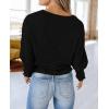 imagePRETTYGARDEN Womens 2024 Fall Fashion T Shirts Puff Long Sleeve Crewneck Casual Basic Tee Tops BlousesBlack