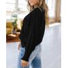imagePRETTYGARDEN Womens 2024 Fall Fashion T Shirts Puff Long Sleeve Crewneck Casual Basic Tee Tops BlousesBlack