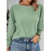 imagePRETTYGARDEN Womens 2024 Fall Fashion T Shirts Puff Long Sleeve Crewneck Casual Basic Tee Tops BlousesGrass Green