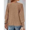 imagePRETTYGARDEN Womens 2024 Fall Fashion T Shirts Puff Long Sleeve Crewneck Casual Basic Tee Tops BlousesKhaki