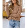 imagePRETTYGARDEN Womens 2024 Fall Fashion T Shirts Puff Long Sleeve Crewneck Casual Basic Tee Tops BlousesKhaki