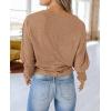 imagePRETTYGARDEN Womens 2024 Fall Fashion T Shirts Puff Long Sleeve Crewneck Casual Basic Tee Tops BlousesKhaki