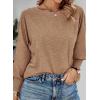 imagePRETTYGARDEN Womens 2024 Fall Fashion T Shirts Puff Long Sleeve Crewneck Casual Basic Tee Tops BlousesKhaki