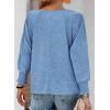 imagePRETTYGARDEN Womens 2024 Fall Fashion T Shirts Puff Long Sleeve Crewneck Casual Basic Tee Tops BlousesLight Blue