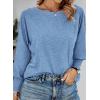 imagePRETTYGARDEN Womens 2024 Fall Fashion T Shirts Puff Long Sleeve Crewneck Casual Basic Tee Tops BlousesLight Blue