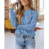 imagePRETTYGARDEN Womens 2024 Fall Fashion T Shirts Puff Long Sleeve Crewneck Casual Basic Tee Tops BlousesLight Blue