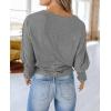 imagePRETTYGARDEN Womens 2024 Fall Fashion T Shirts Puff Long Sleeve Crewneck Casual Basic Tee Tops BlousesLight Grey