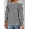 imagePRETTYGARDEN Womens 2024 Fall Fashion T Shirts Puff Long Sleeve Crewneck Casual Basic Tee Tops BlousesLight Grey