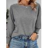 imagePRETTYGARDEN Womens 2024 Fall Fashion T Shirts Puff Long Sleeve Crewneck Casual Basic Tee Tops BlousesLight Grey