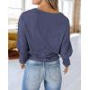 imagePRETTYGARDEN Womens 2024 Fall Fashion T Shirts Puff Long Sleeve Crewneck Casual Basic Tee Tops BlousesNavy