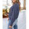 imagePRETTYGARDEN Womens 2024 Fall Fashion T Shirts Puff Long Sleeve Crewneck Casual Basic Tee Tops BlousesNavy