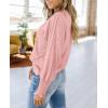 imagePRETTYGARDEN Womens 2024 Fall Fashion T Shirts Puff Long Sleeve Crewneck Casual Basic Tee Tops BlousesPink