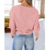 imagePRETTYGARDEN Womens 2024 Fall Fashion T Shirts Puff Long Sleeve Crewneck Casual Basic Tee Tops BlousesPink