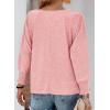 imagePRETTYGARDEN Womens 2024 Fall Fashion T Shirts Puff Long Sleeve Crewneck Casual Basic Tee Tops BlousesPink